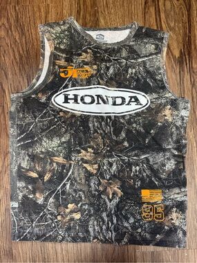 Honda Camouflage Graphic Tank Top - Green/Brown
